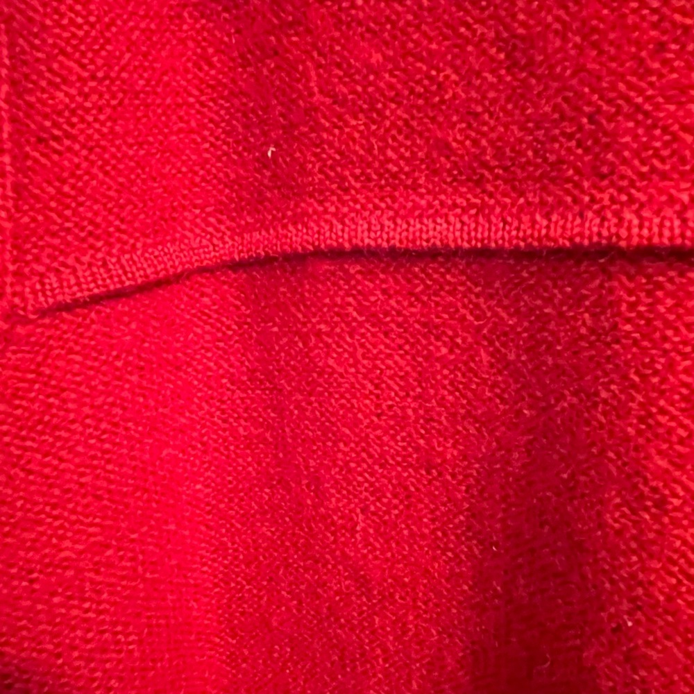 Red Wool Zippered Sweater Jacket Coat 1X - Picture 5 of 8